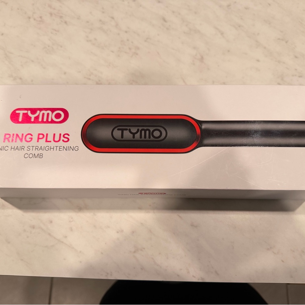 TYMO Ring Plus Ionic Hair Straightening Comb - Black and Red